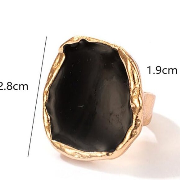 Enamel drip stone ring - Picture 2 of 6